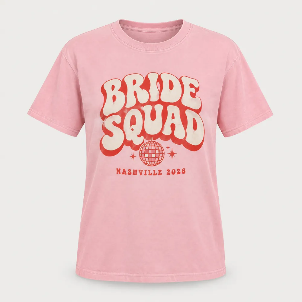 Pink Bride Squad Nashville 2026 tee